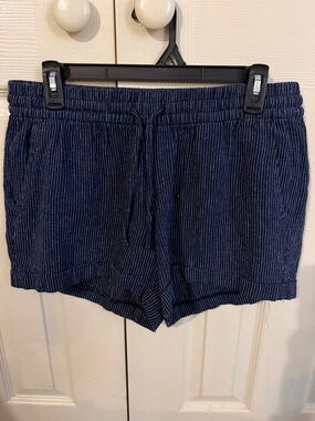Old Navy Navy Pinstripe Drawstring Shorts